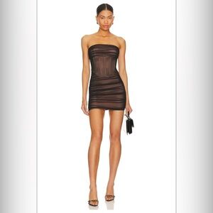 Superdown Elegant Black Strapless Dress